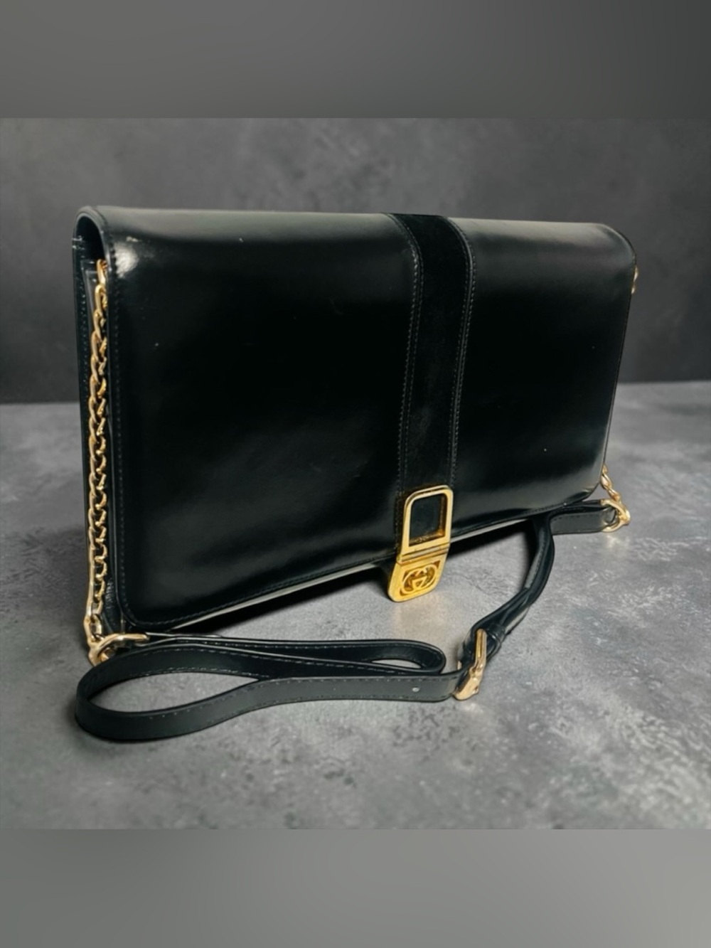 Gucci Vintage Interlocking GG Black Clutch/Crossbody Bag - Picture 2 of 15